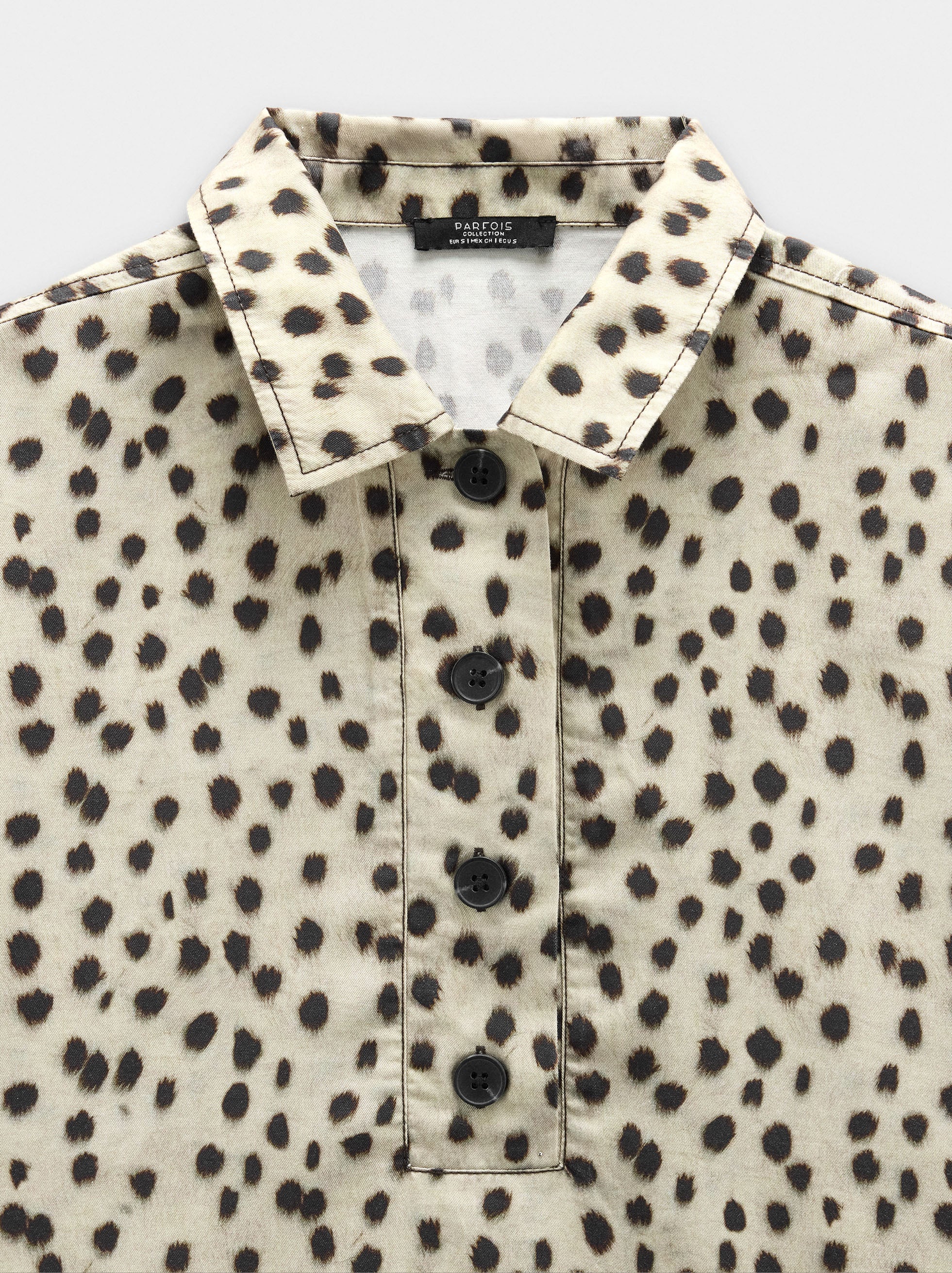 Camisa De Estampado Animal 100% Lyocell