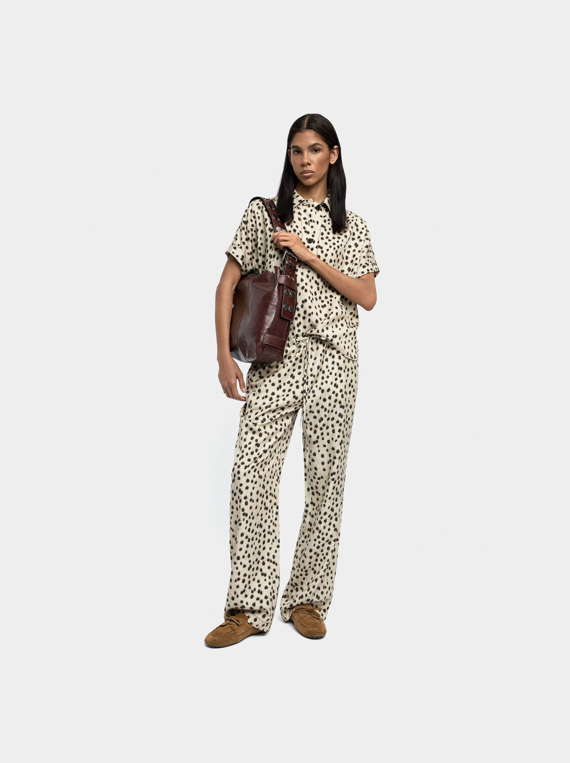 Pantalón Estampado Animal 100% Lyocell