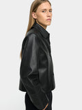 Chaqueta De Piel Con Pespuntes