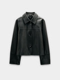 Chaqueta De Piel Con Pespuntes