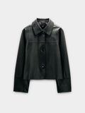 Chaqueta De Piel Con Pespuntes