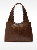 Bolso De Hombro Efecto Craquelado Con Tachuelas