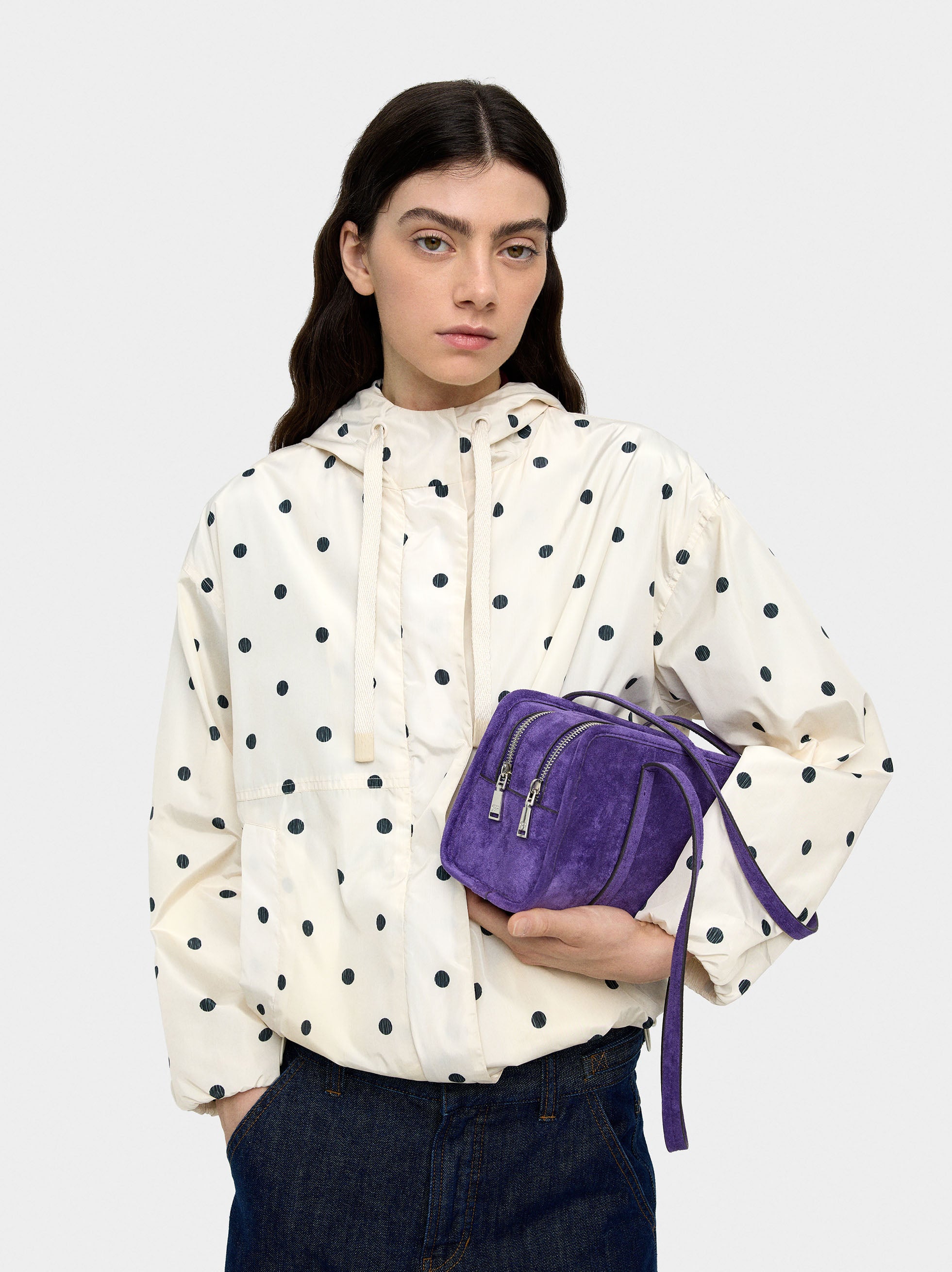 Parka De Lunares Con Capucha