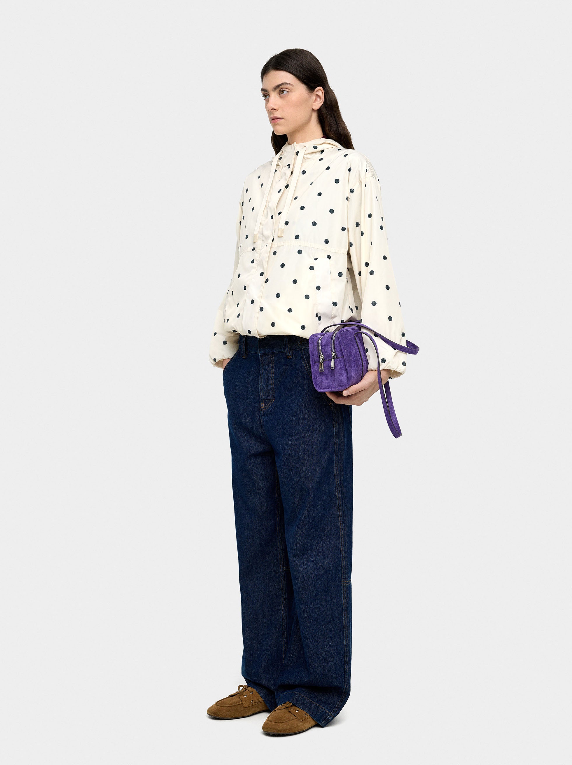 Parka De Lunares Con Capucha