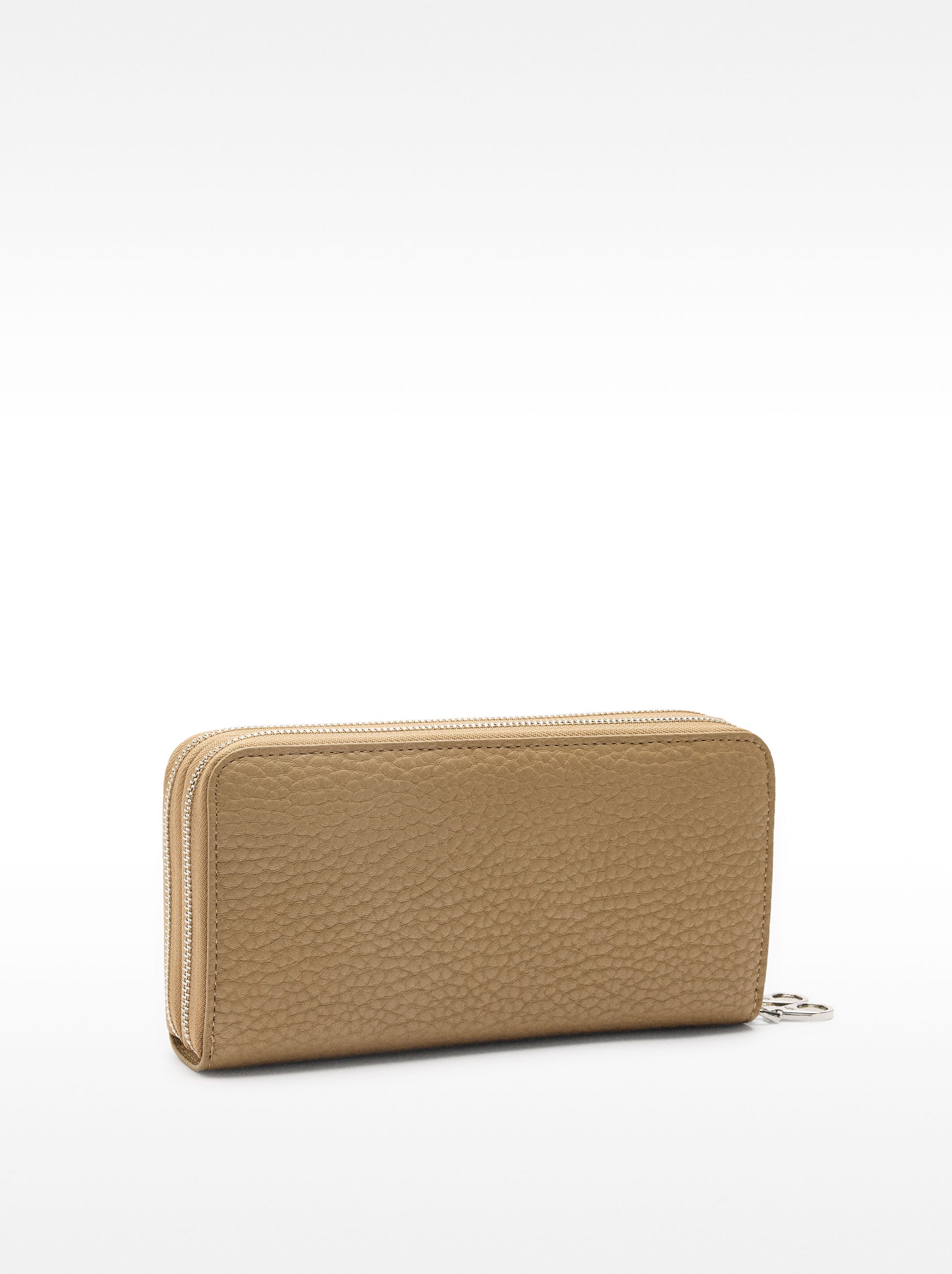 Cartera Con Textura Y Cierre Doble