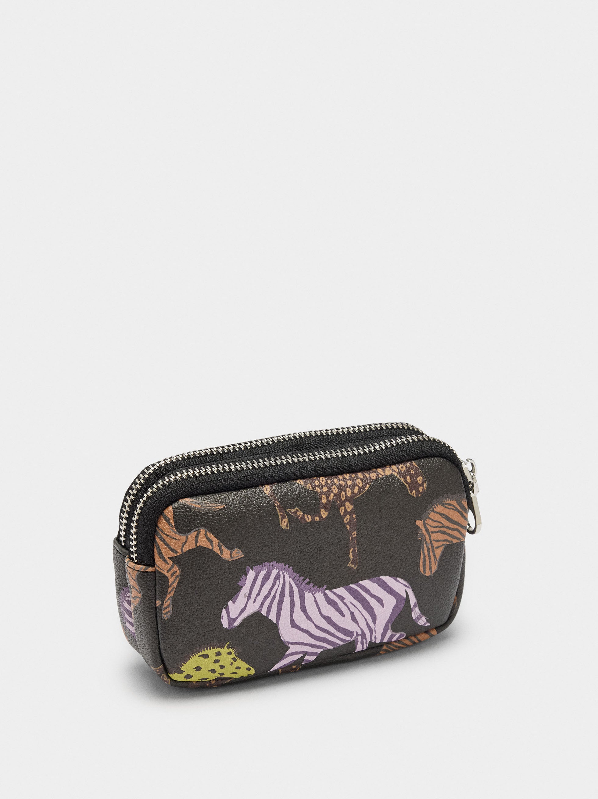 Monedero Estampado Con Textura