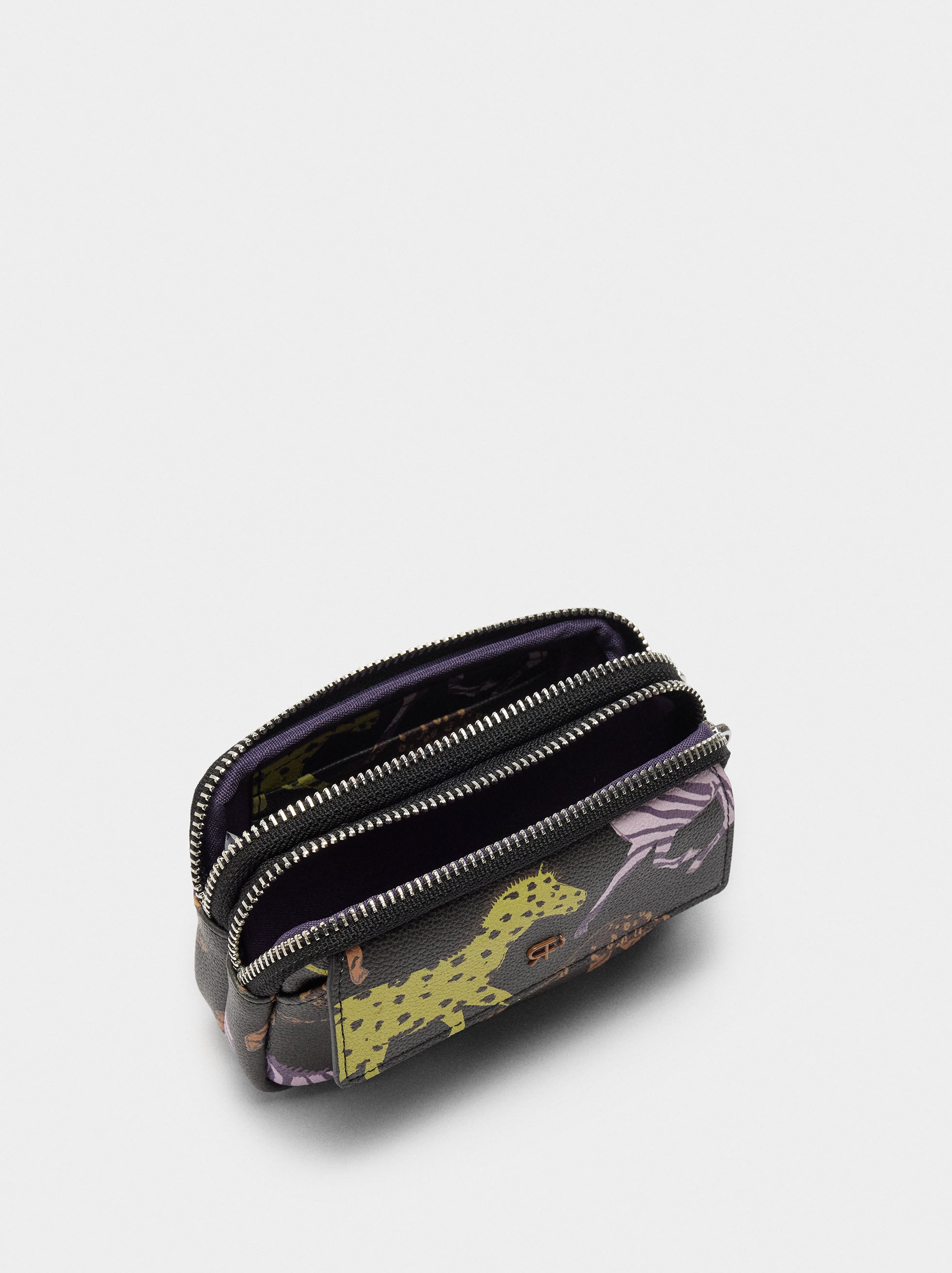 Monedero Estampado Con Textura