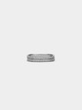Set Anillos Cuadrados Con Cristales - Plata De Ley 925