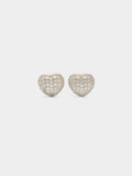 Pendientes De Corazón Con Circonita - Plata De Ley 925