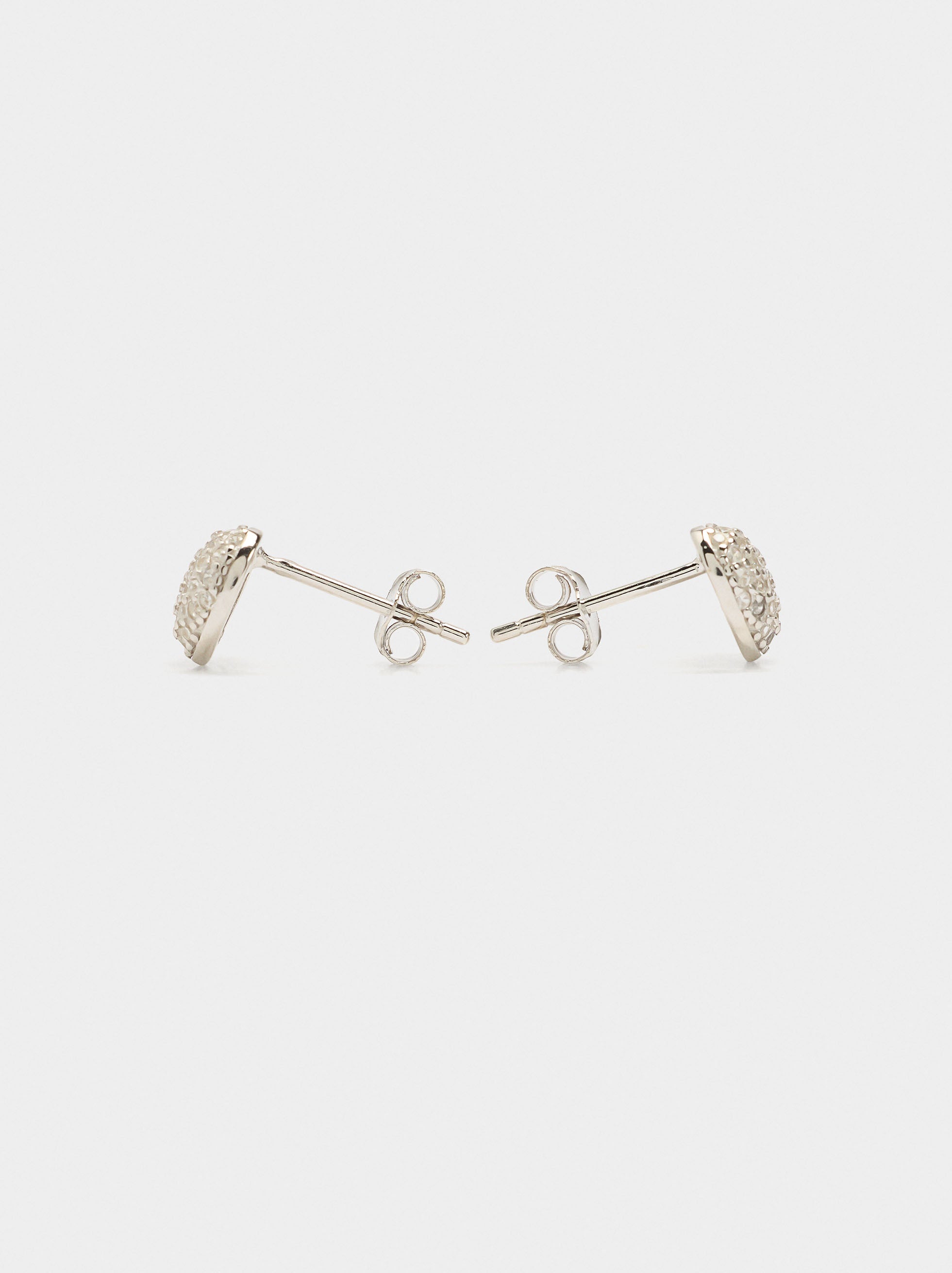 Pendientes De Corazón Con Circonita - Plata De Ley 925