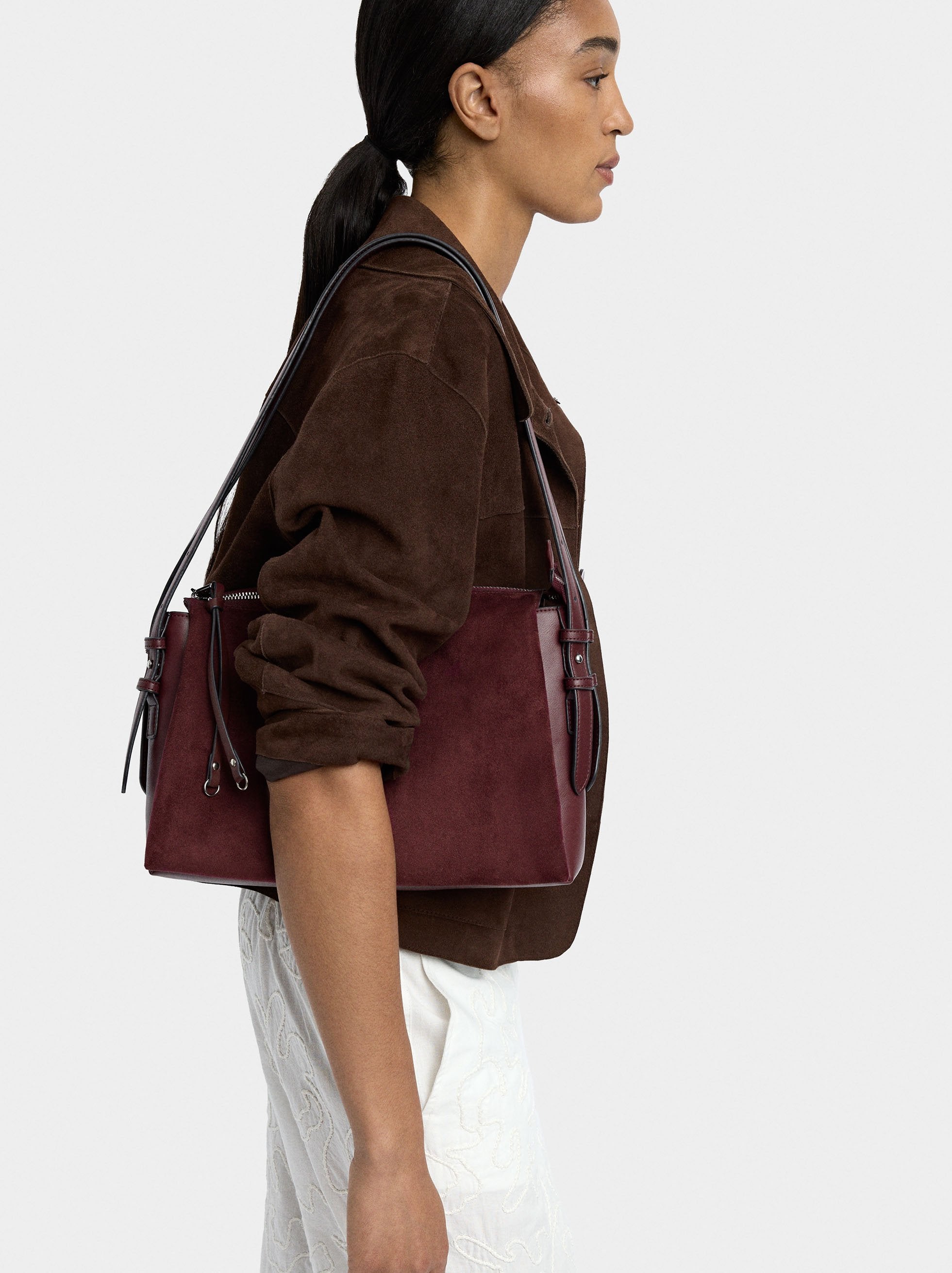 Bolso De Hombro Efecto Piel