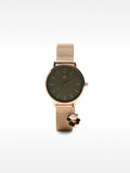 Reloj De Malla Metálica Con Charm De Trébol