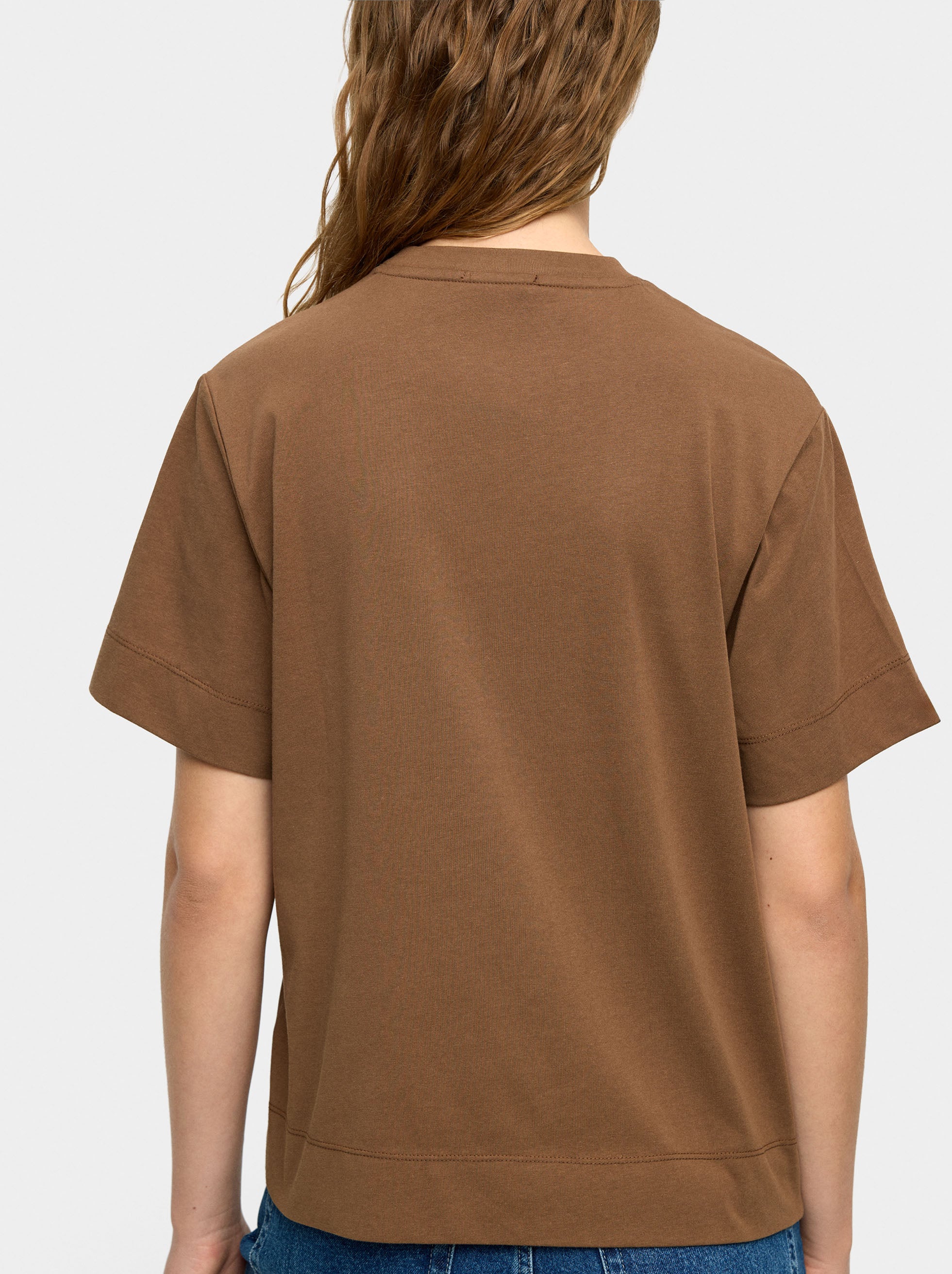 Camiseta De Algodón Con Flor