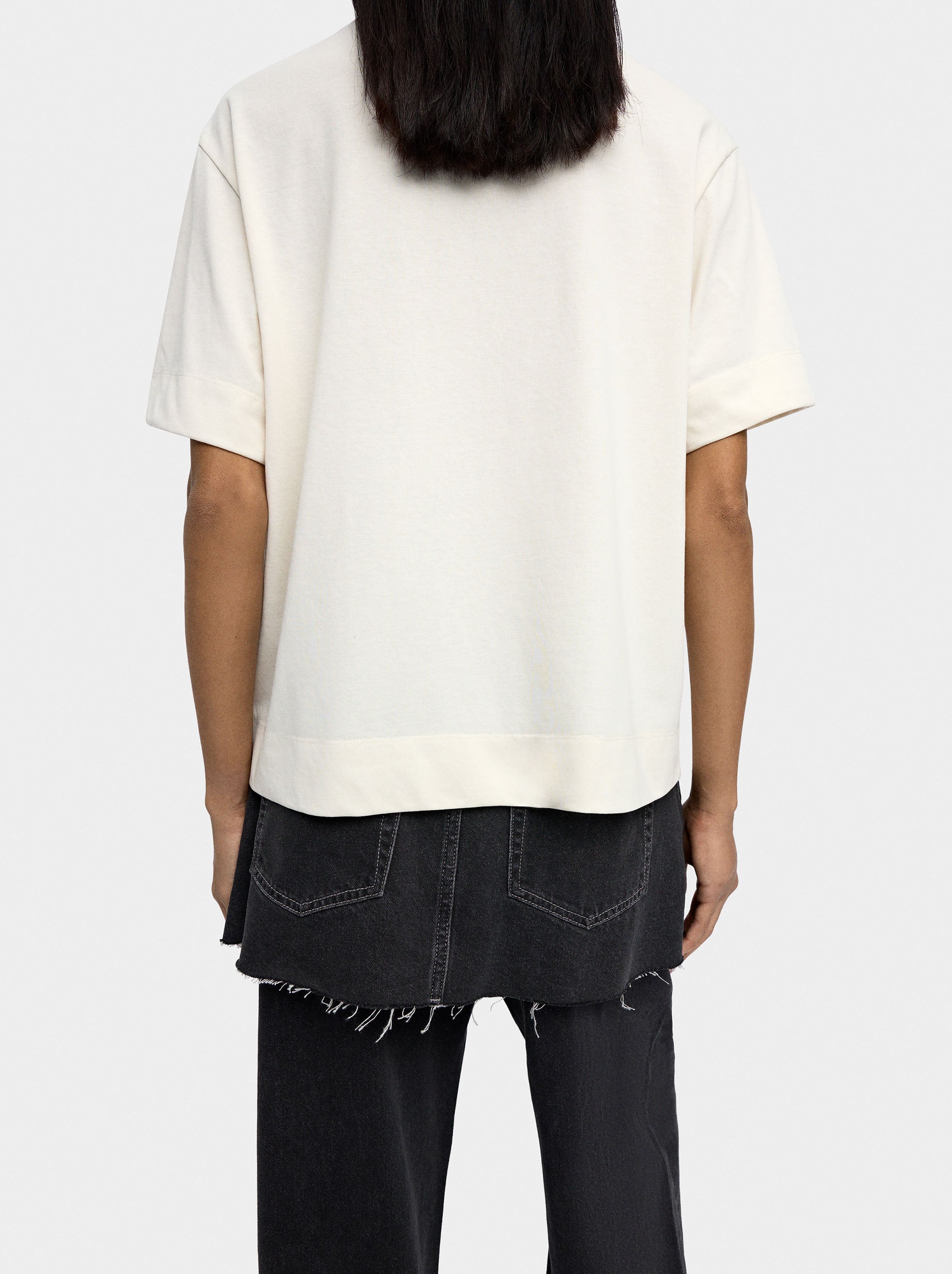 Camiseta De Algodón Con Flor