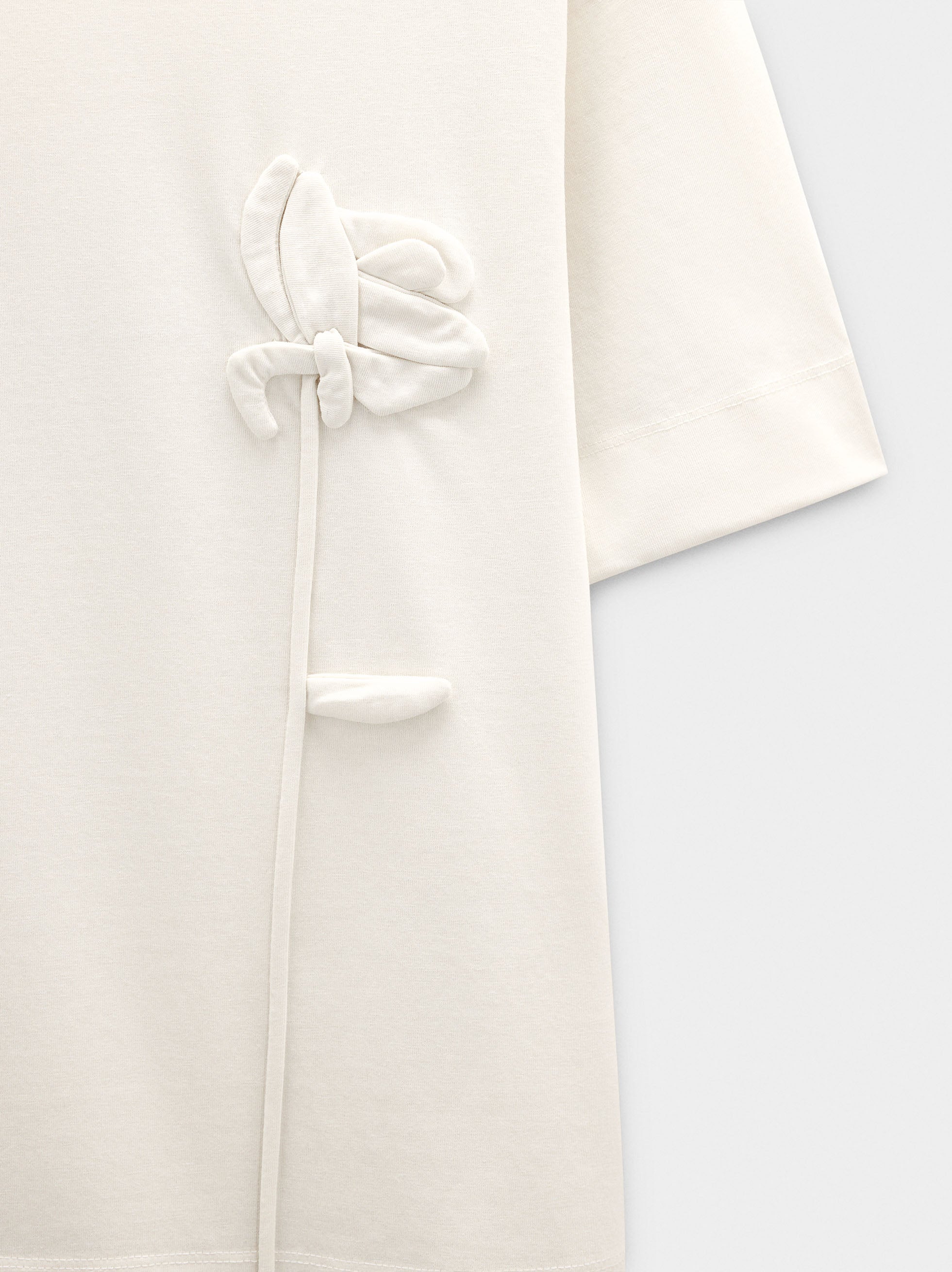 Camiseta De Algodón Con Flor