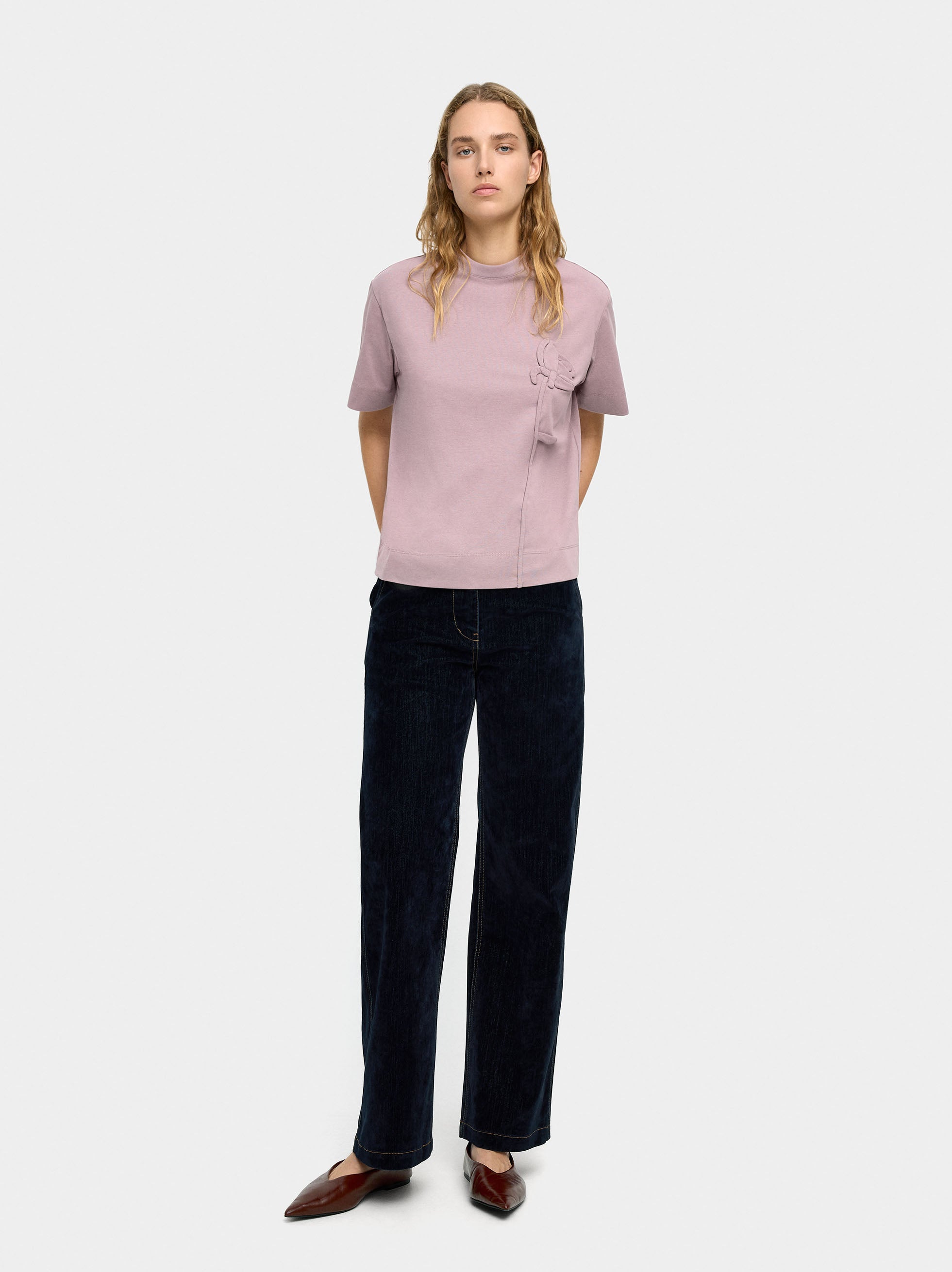 Camiseta De Algodón Con Flor