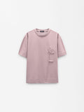 Camiseta De Algodón Con Flor