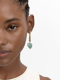 Pendientes Barra Con Corazones De Piedra