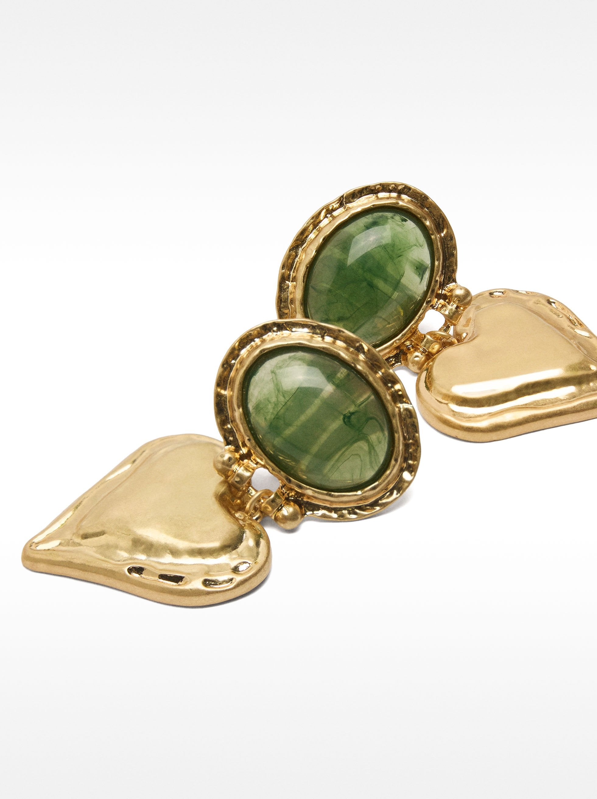Pendientes De Corazón Con Piedra