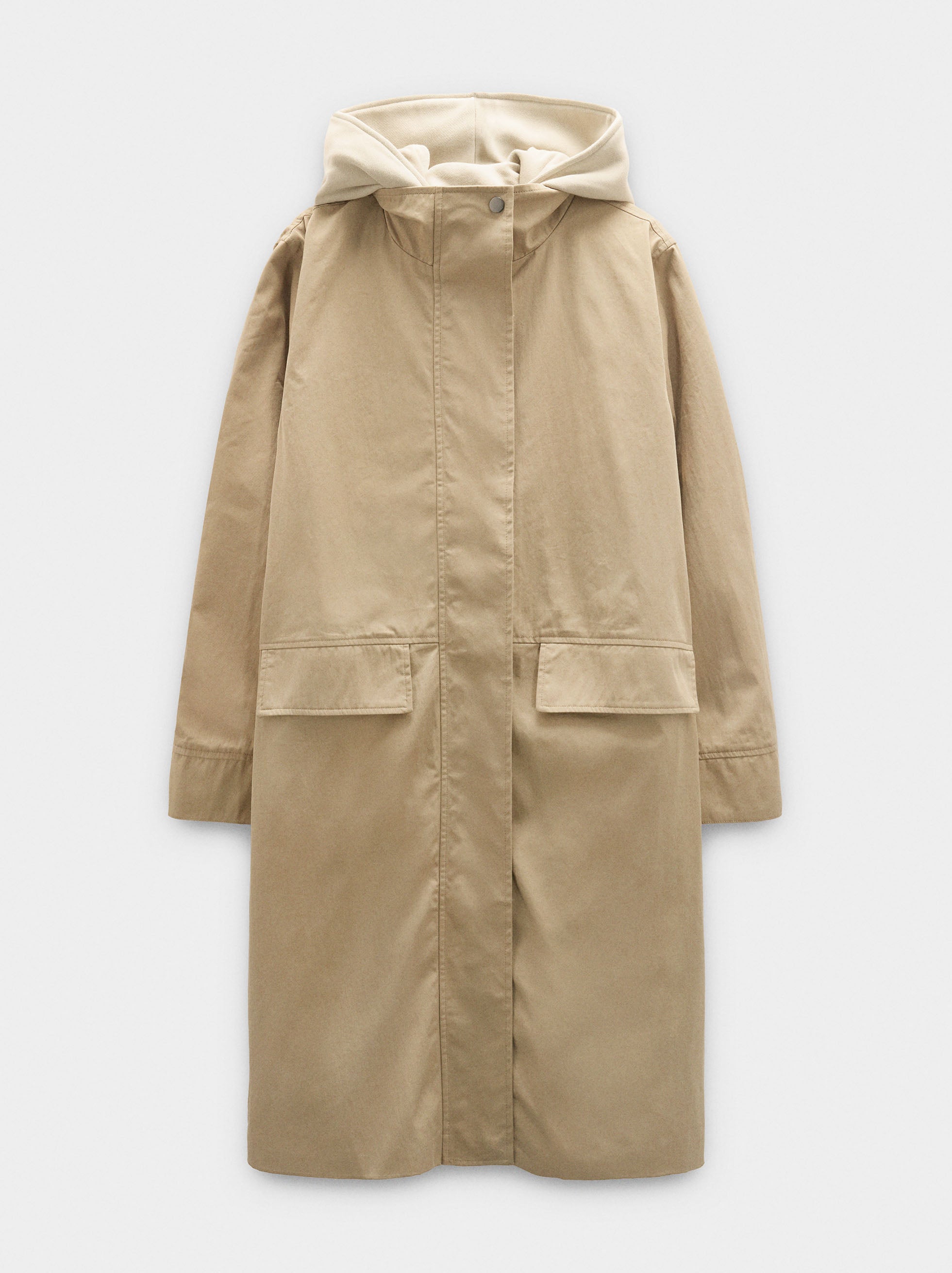 Parka De Algodón Con Capucha Desmontable