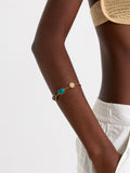 Pulsera Abierta Con Detalles Efecto Piedra