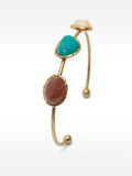 Pulsera Abierta Con Detalles Efecto Piedra