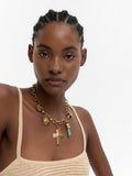 Collar Corto De Eslabones Con Colgantes