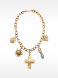 Collar Corto De Eslabones Con Colgantes