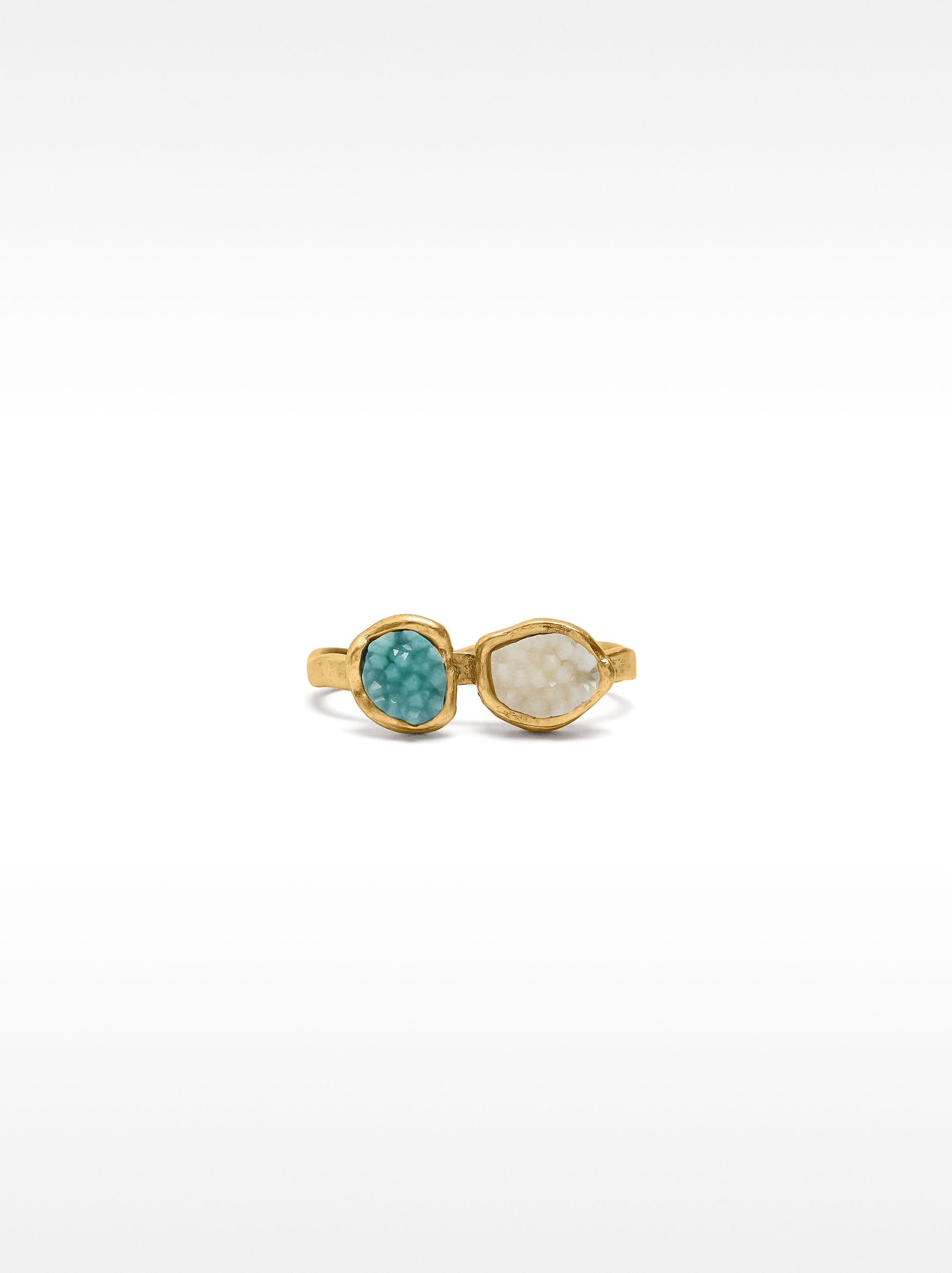 Anillo Doble Con Detalles De Resina