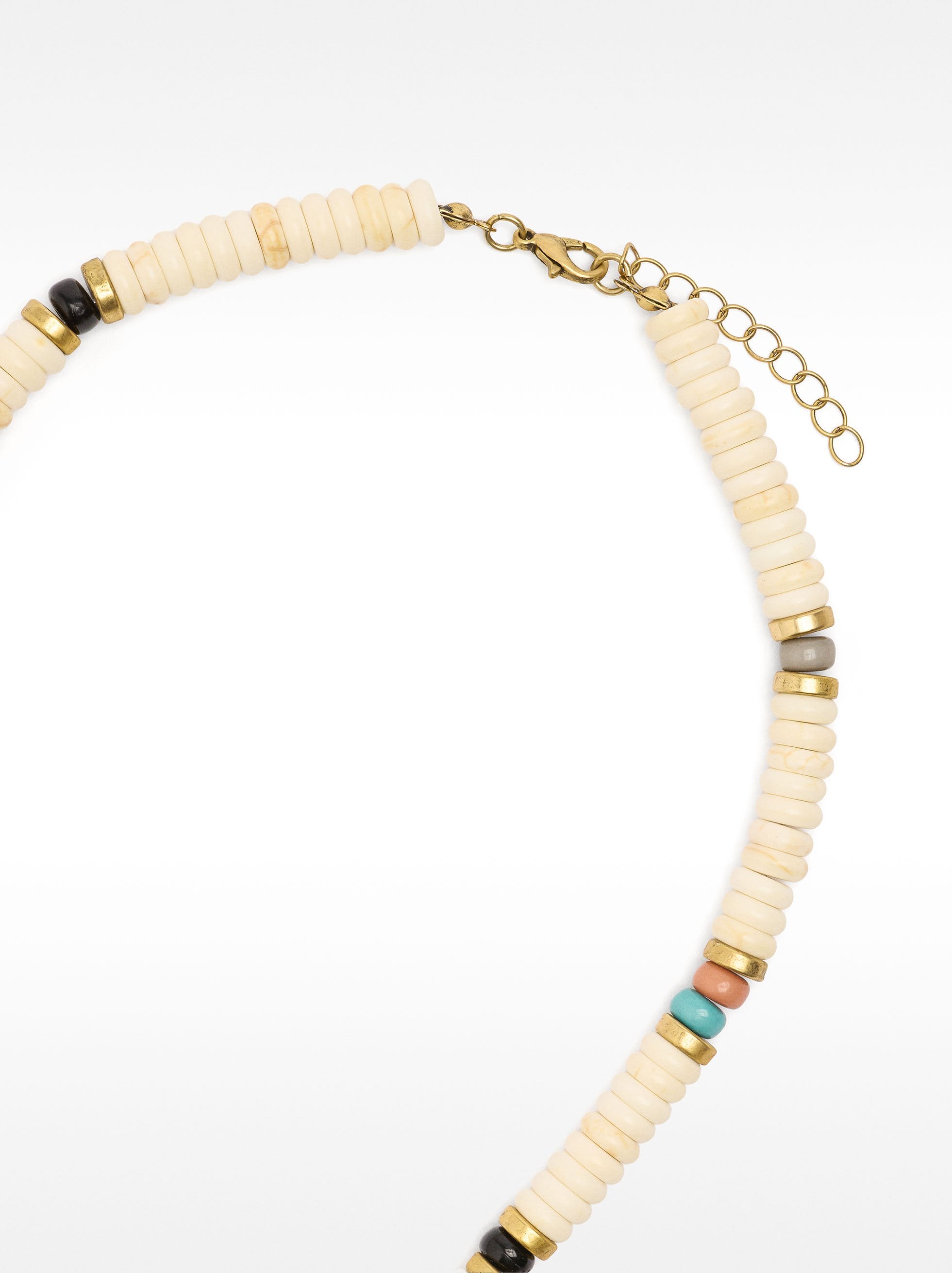 Collar Corto Con Piedras Colgante De Corazón