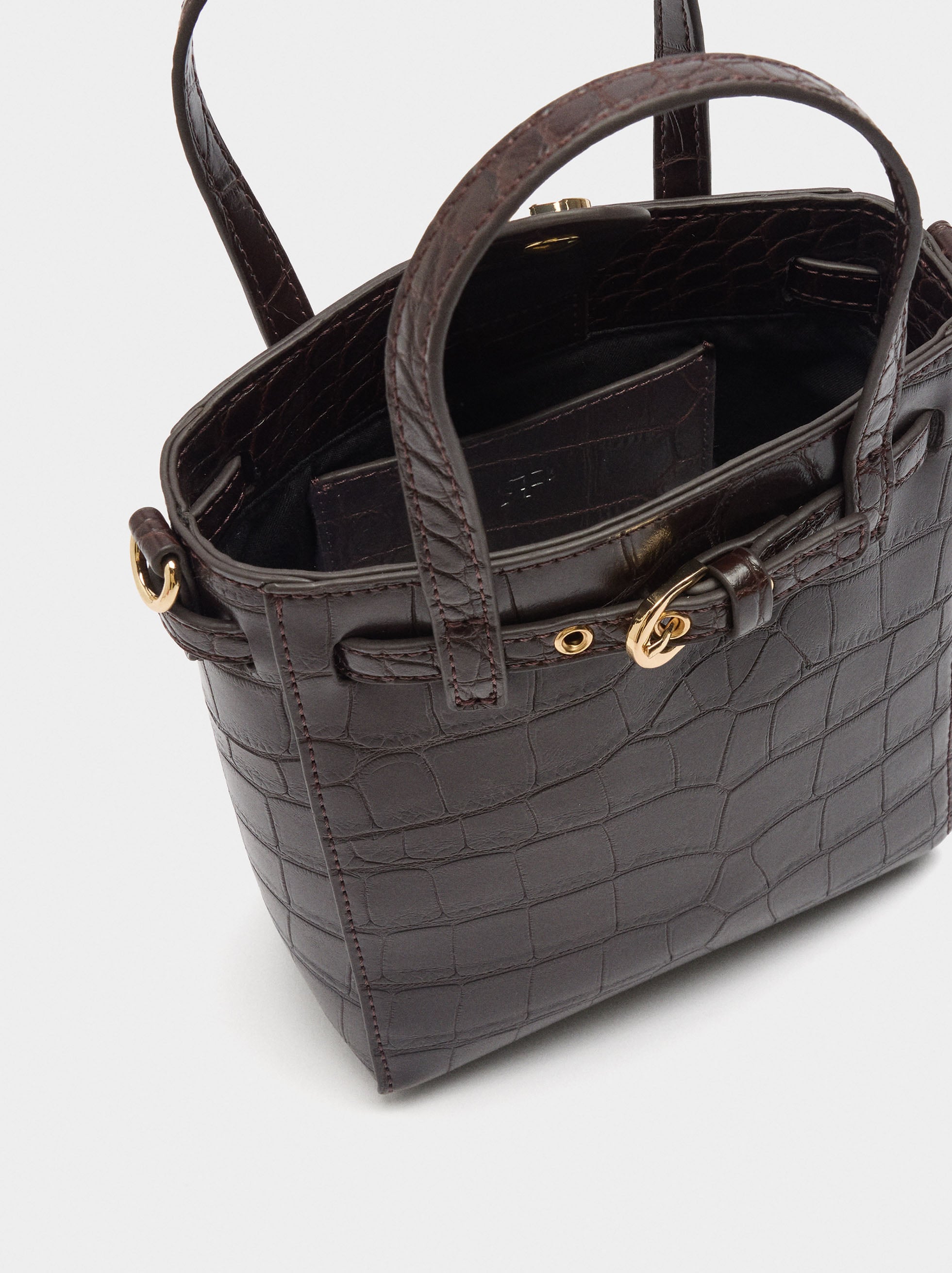 Bolso De Mano Con Grabado Animal