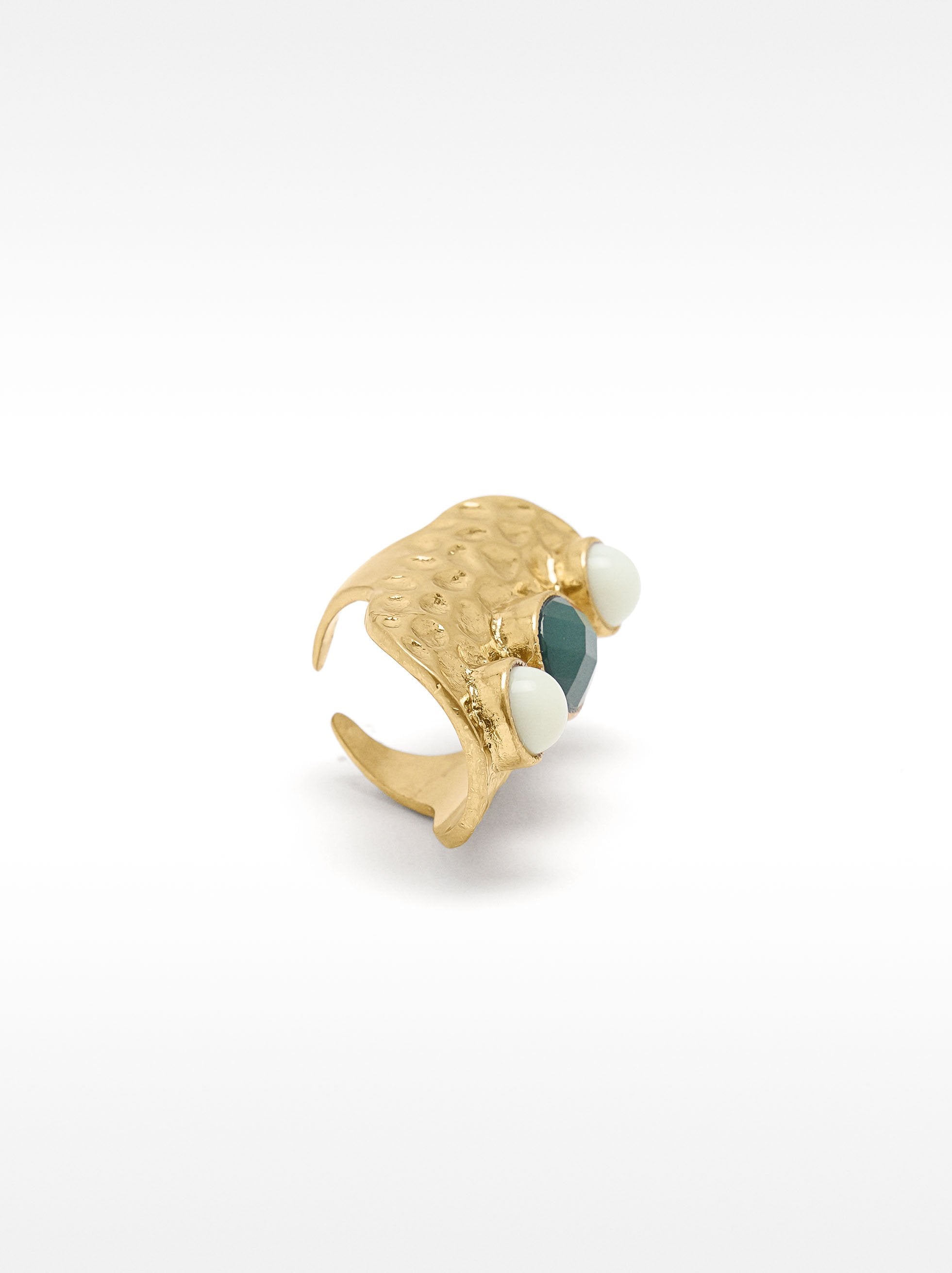 Anillo Ancho Efecto Piedra
