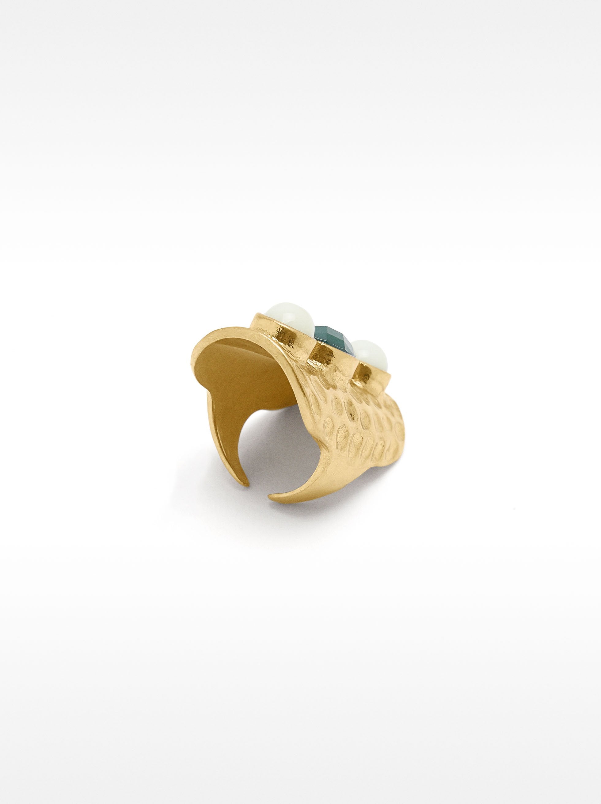Anillo Ancho Efecto Piedra