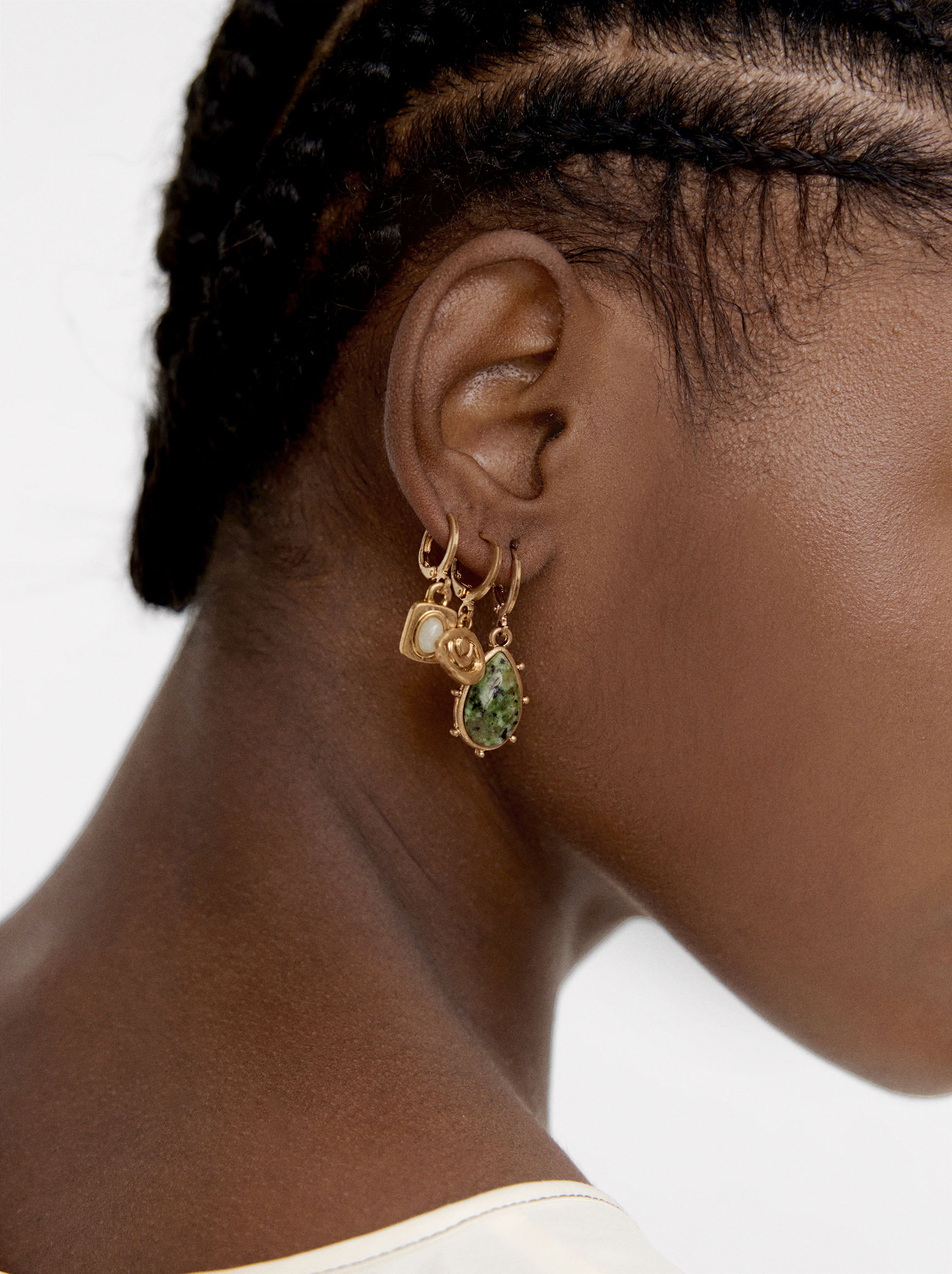 Set De Aros Con Piedras