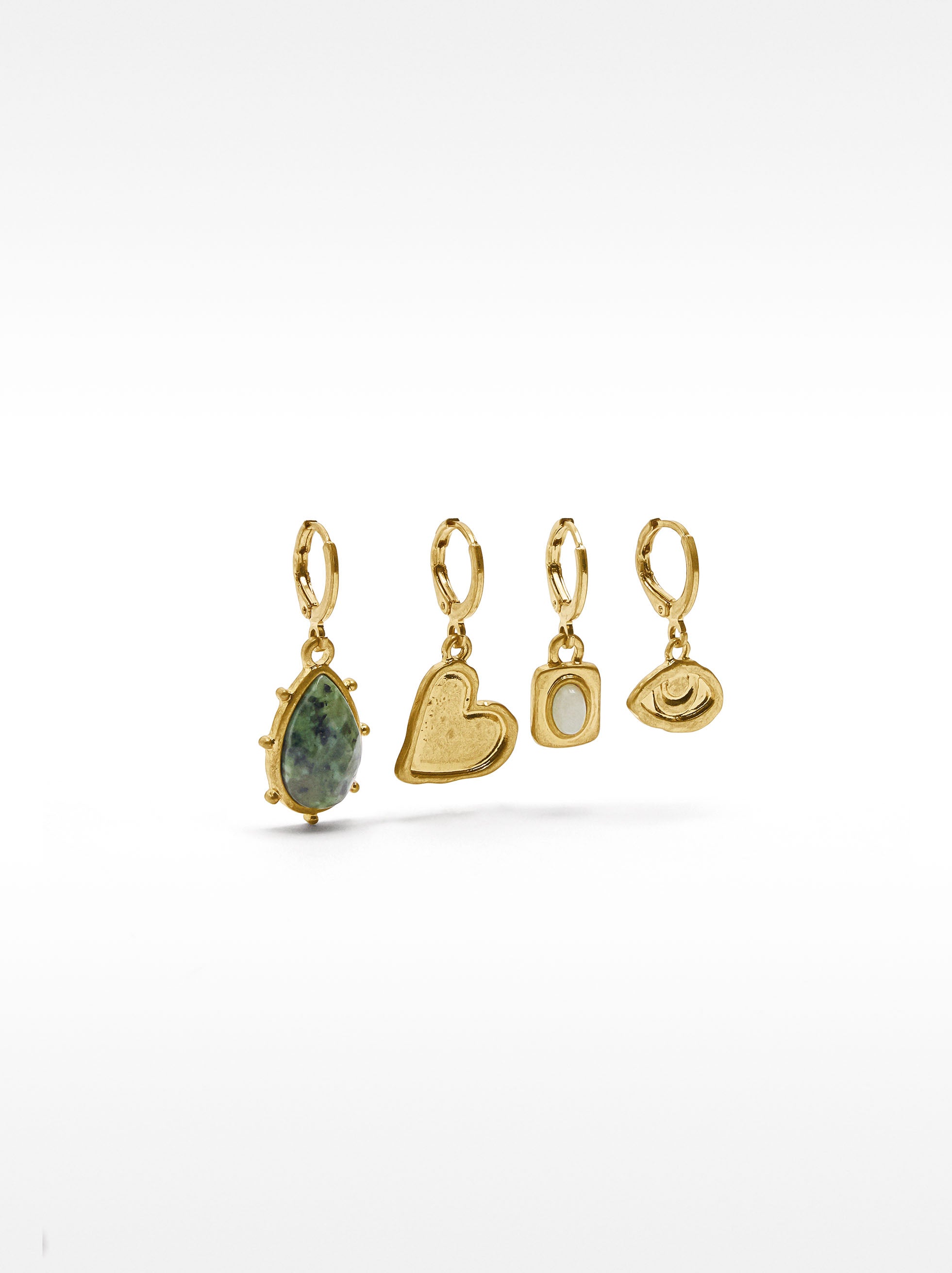 Set De Aros Con Piedras
