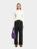 Pantalon Vaquero Recto Con Detalle De Falda