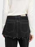 Pantalon Vaquero Recto Con Detalle De Falda