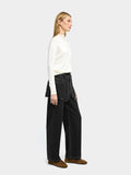 Pantalon Vaquero Recto Con Detalle De Falda