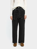Pantalon Vaquero Recto Con Detalle De Falda