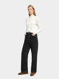 Pantalon Vaquero Recto Con Detalle De Falda