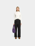 Pantalon Vaquero Recto Con Detalle De Falda