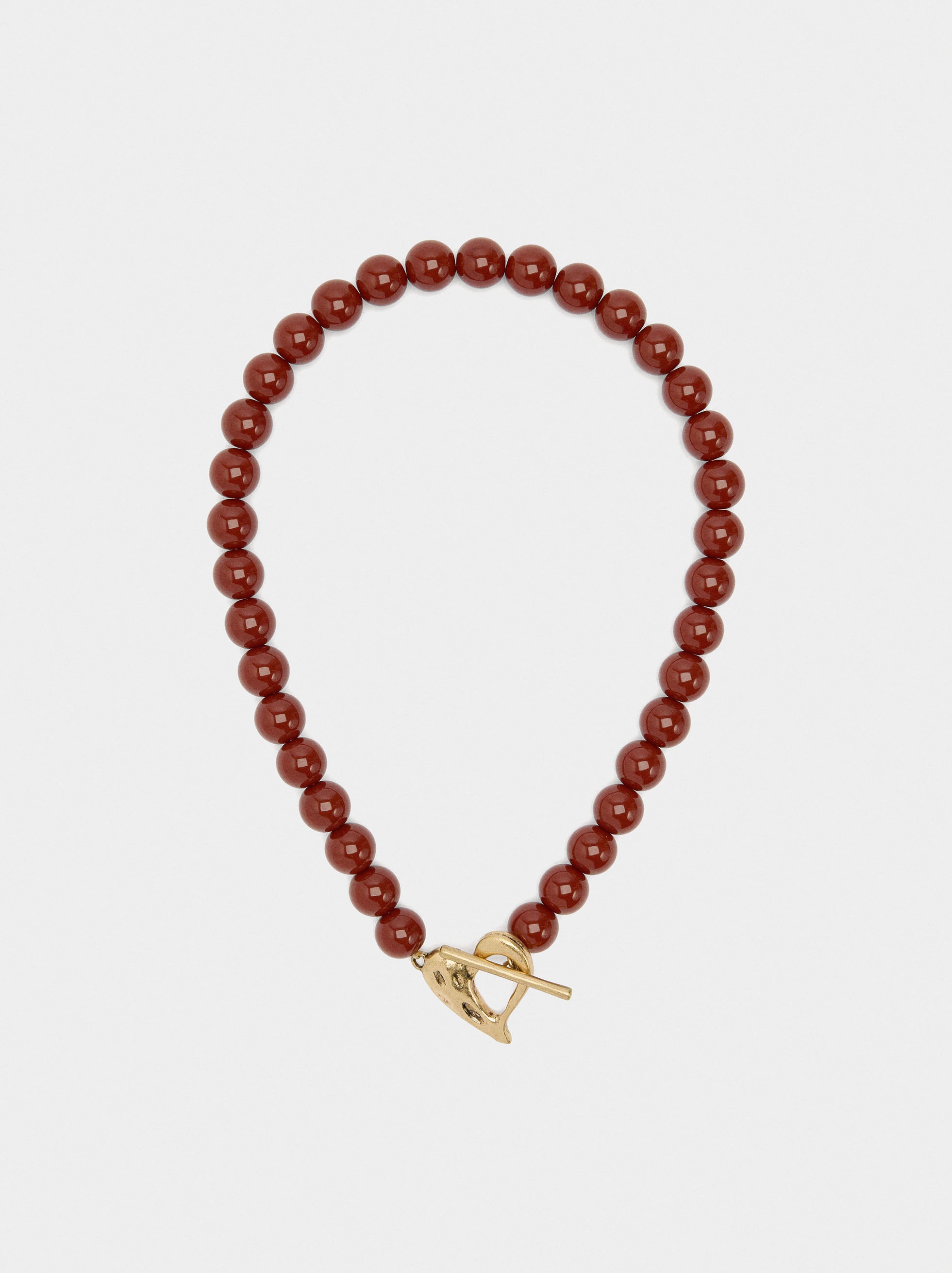 Collar Corto De Cuentas Efecto Piedra