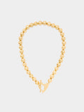 Collar Corto Con Cuentas Efecto Piedra