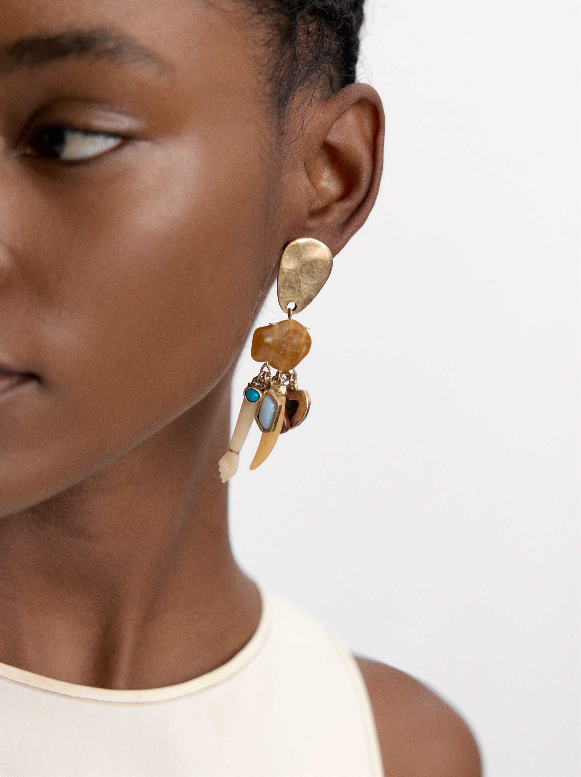Pendientes Largos Con Piedras