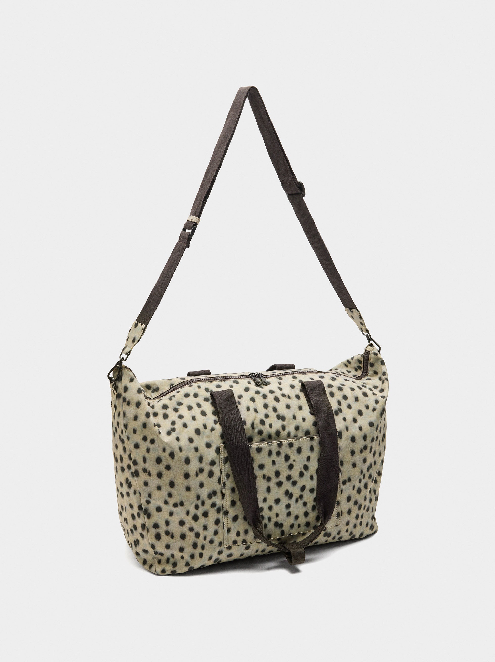 Bolso De Viaje De Nylon Estampado Animal