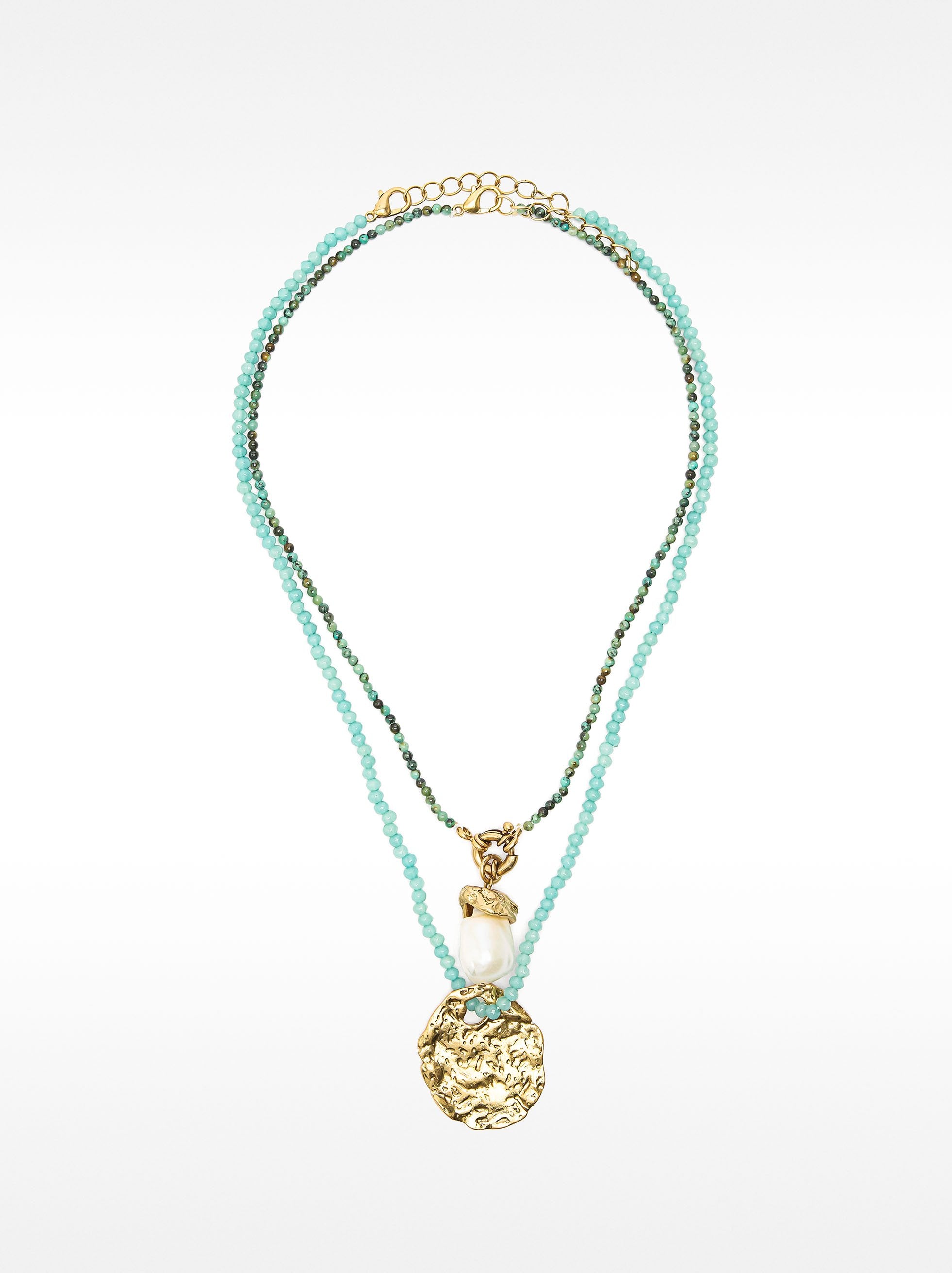 Set De Collares De Piedras Con Perla