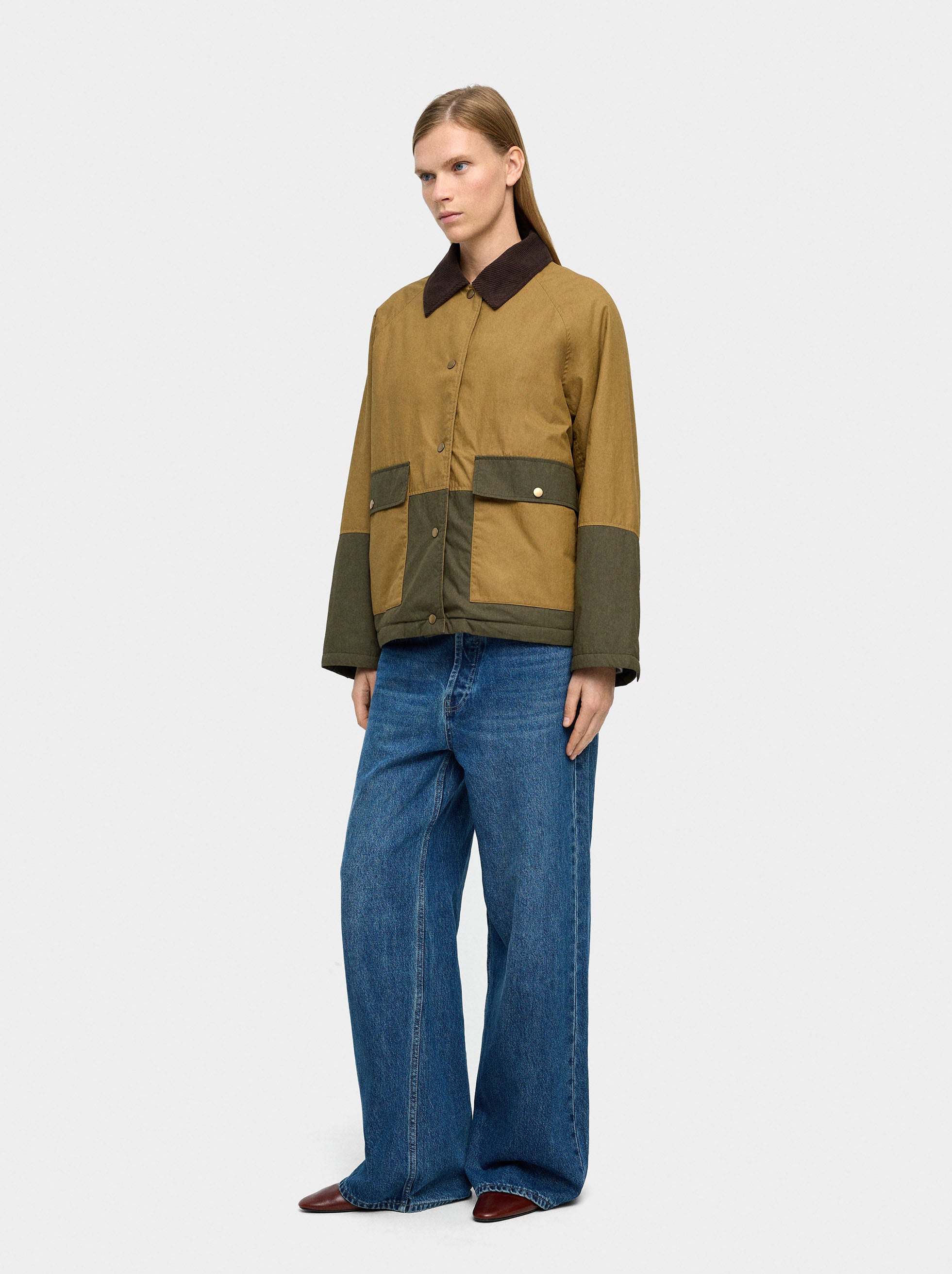 Chaqueta Contraste De Algodón