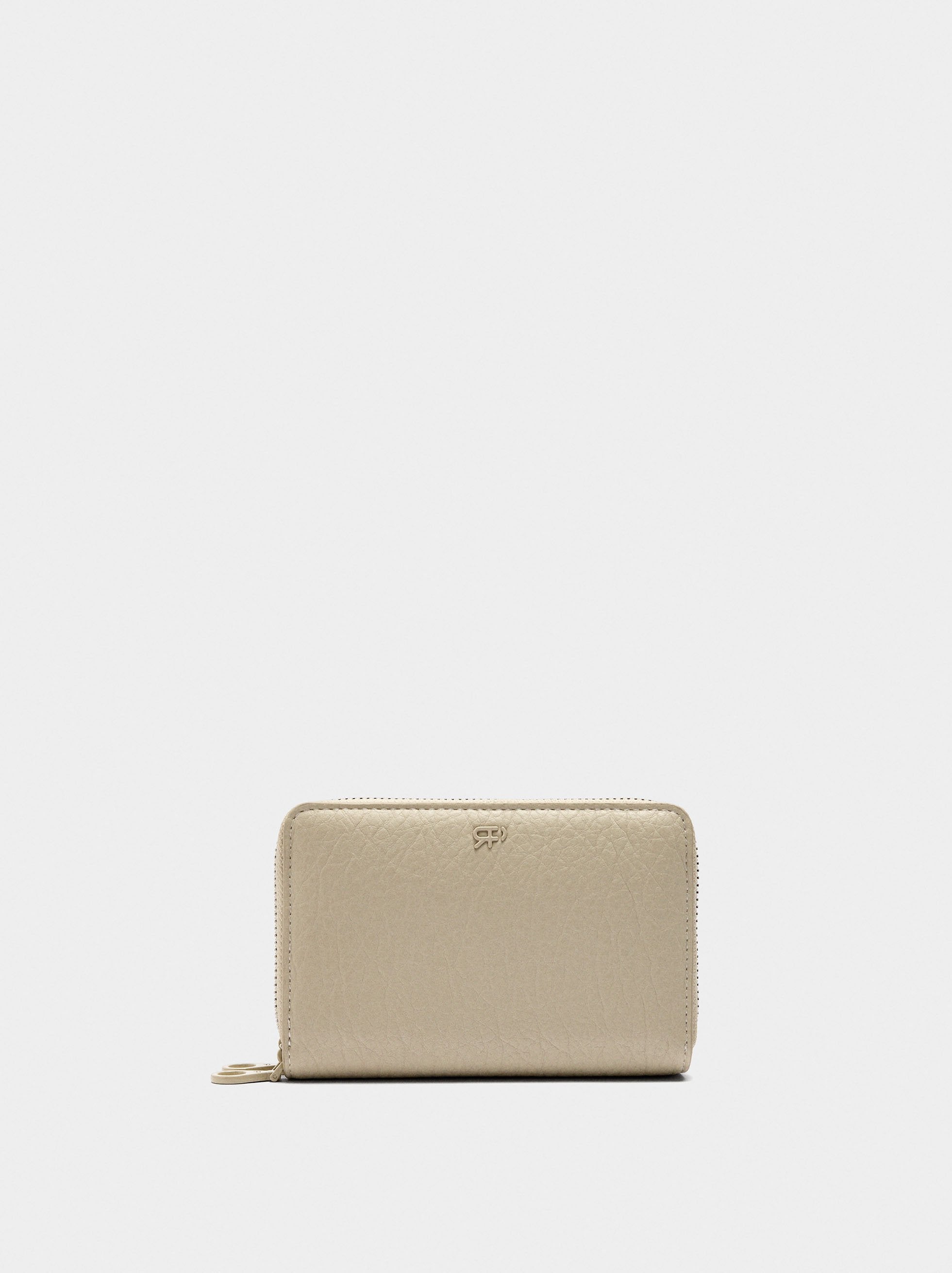 Cartera Con Textura Y Cremallera Doble