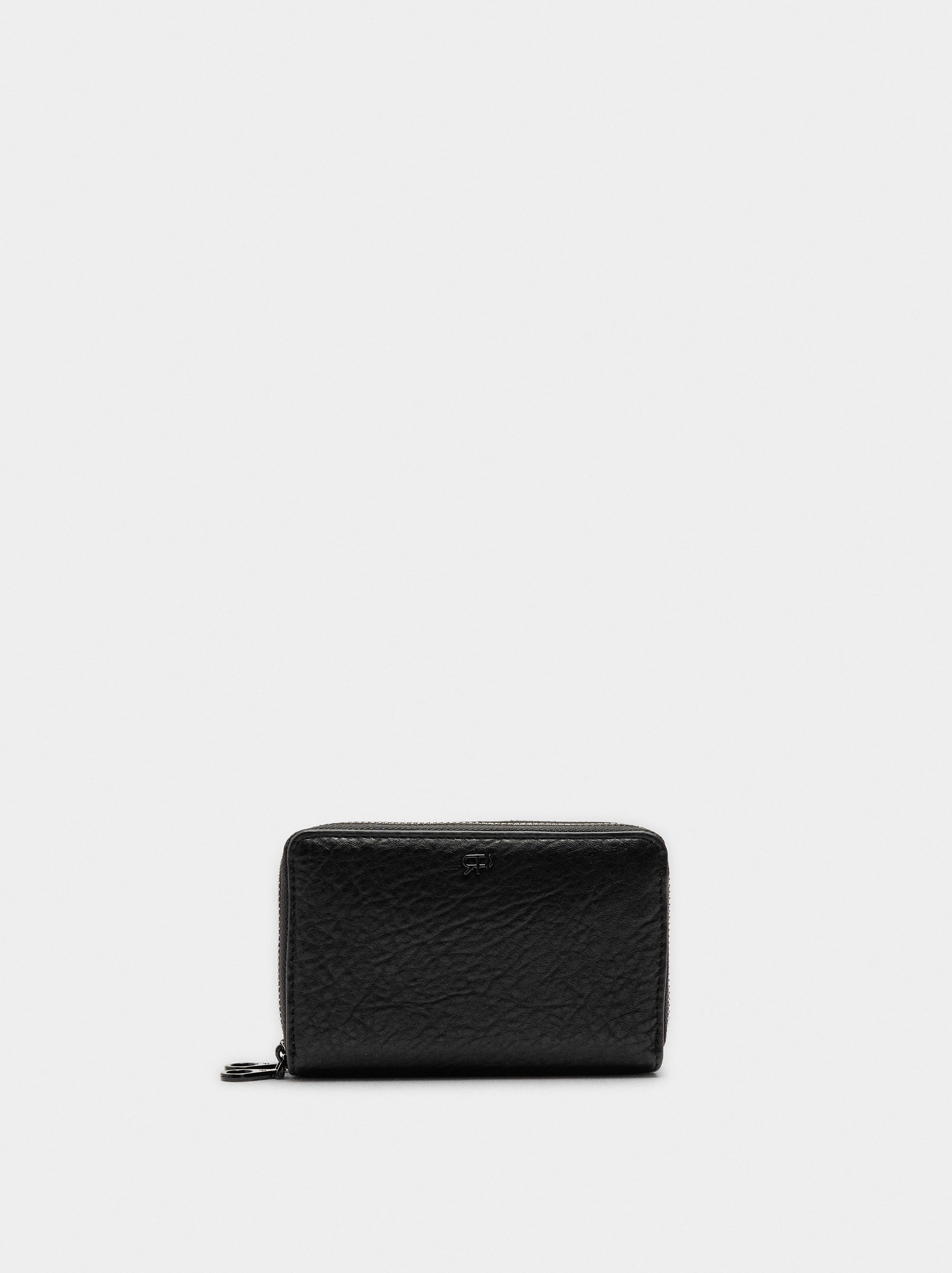 Cartera Con Textura Y Cremallera Doble