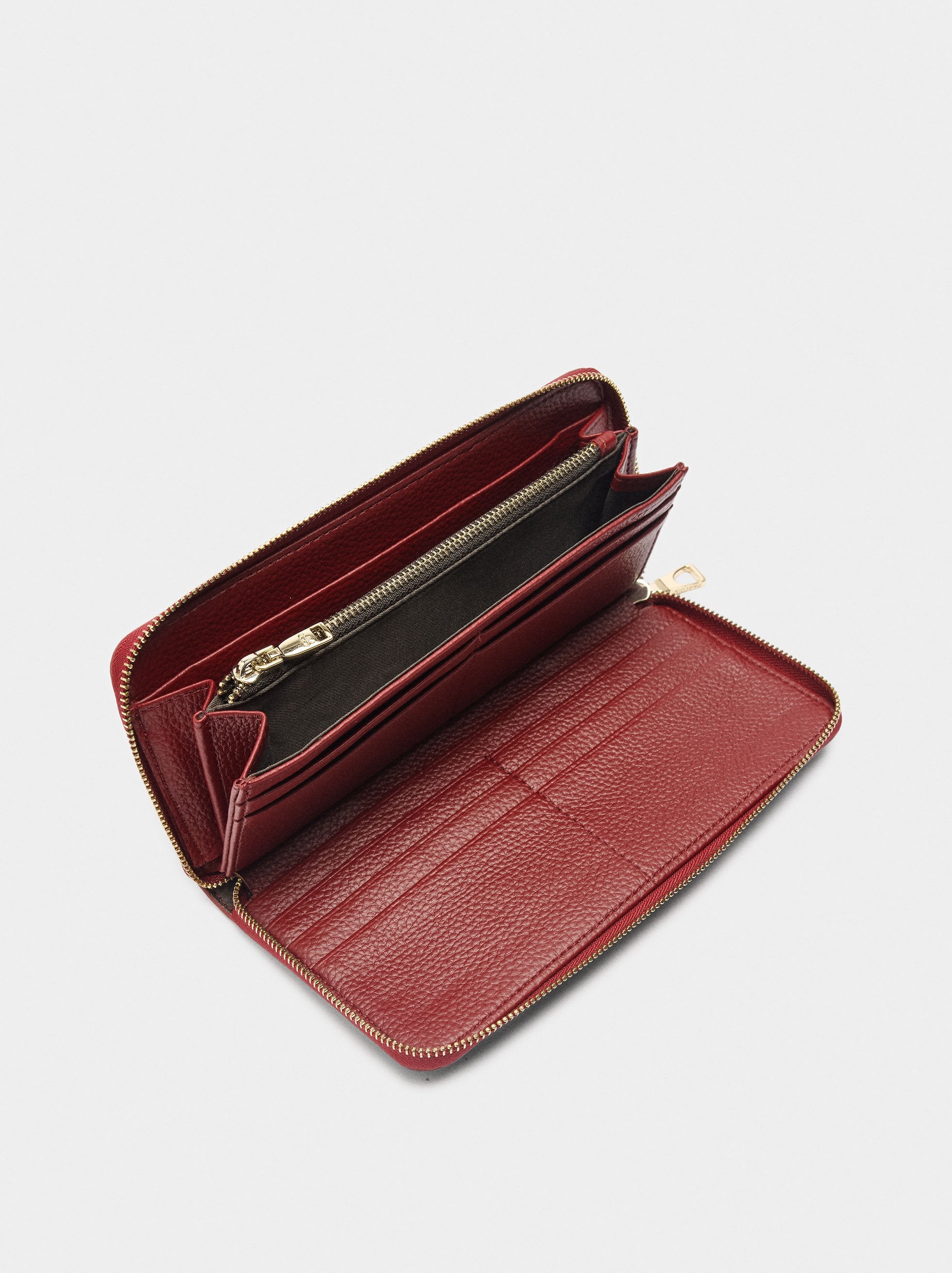 Cartera Con Textura Y Cremallera L